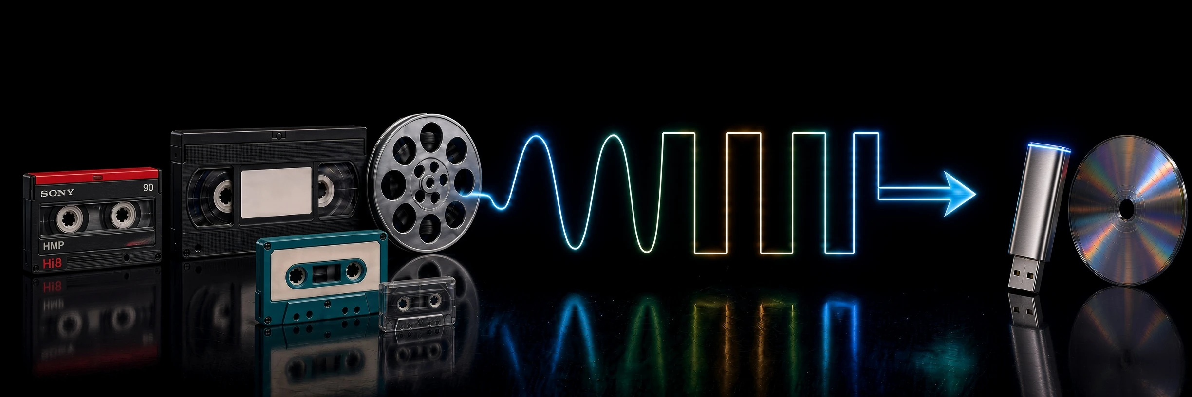 Analog media transferring into a USB Flash drive, CD, or DVD